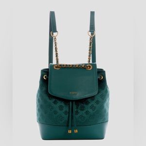 Guess Green Backpack with Gold Details